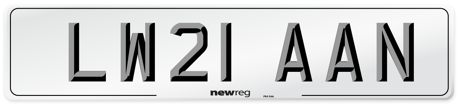 LW21 AAN Number Plate from New Reg